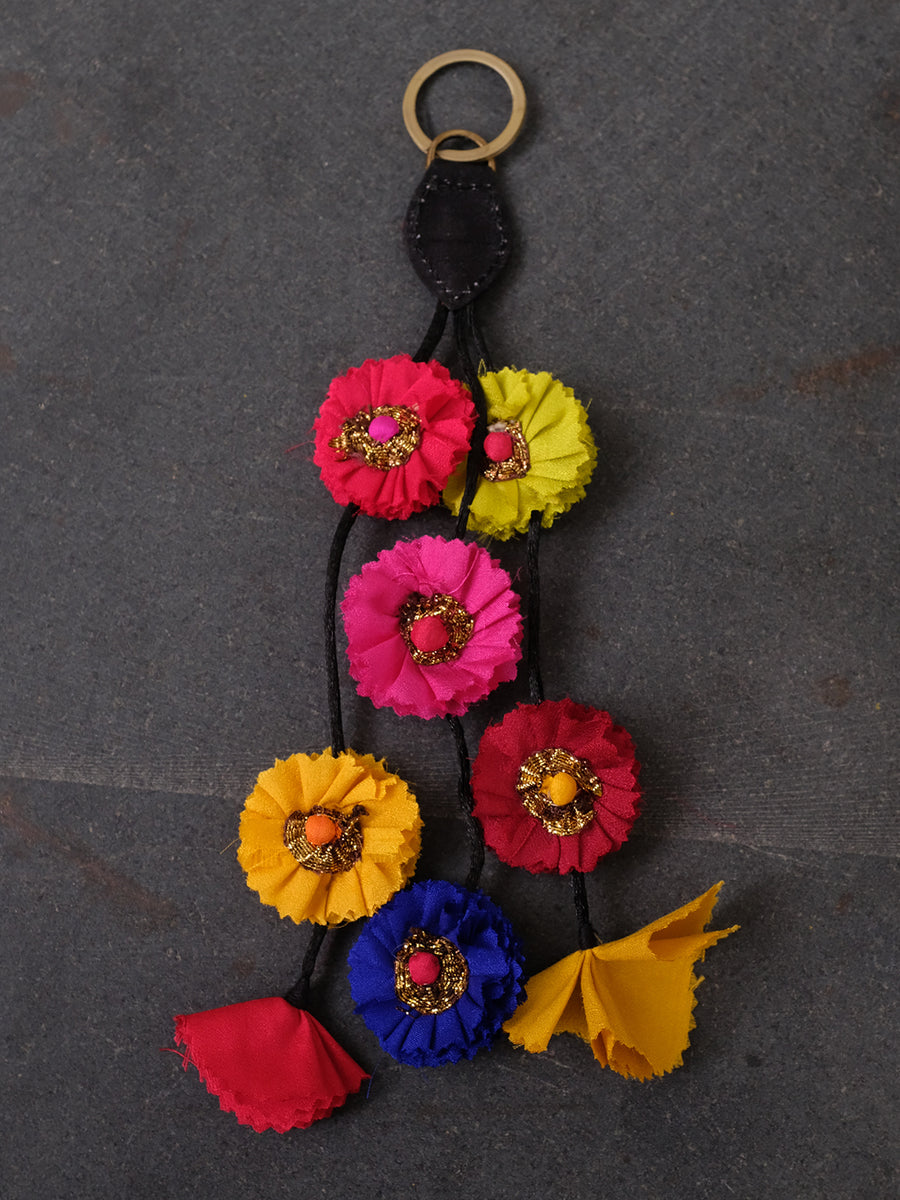 Flower Bag Charm-Fuchsia 