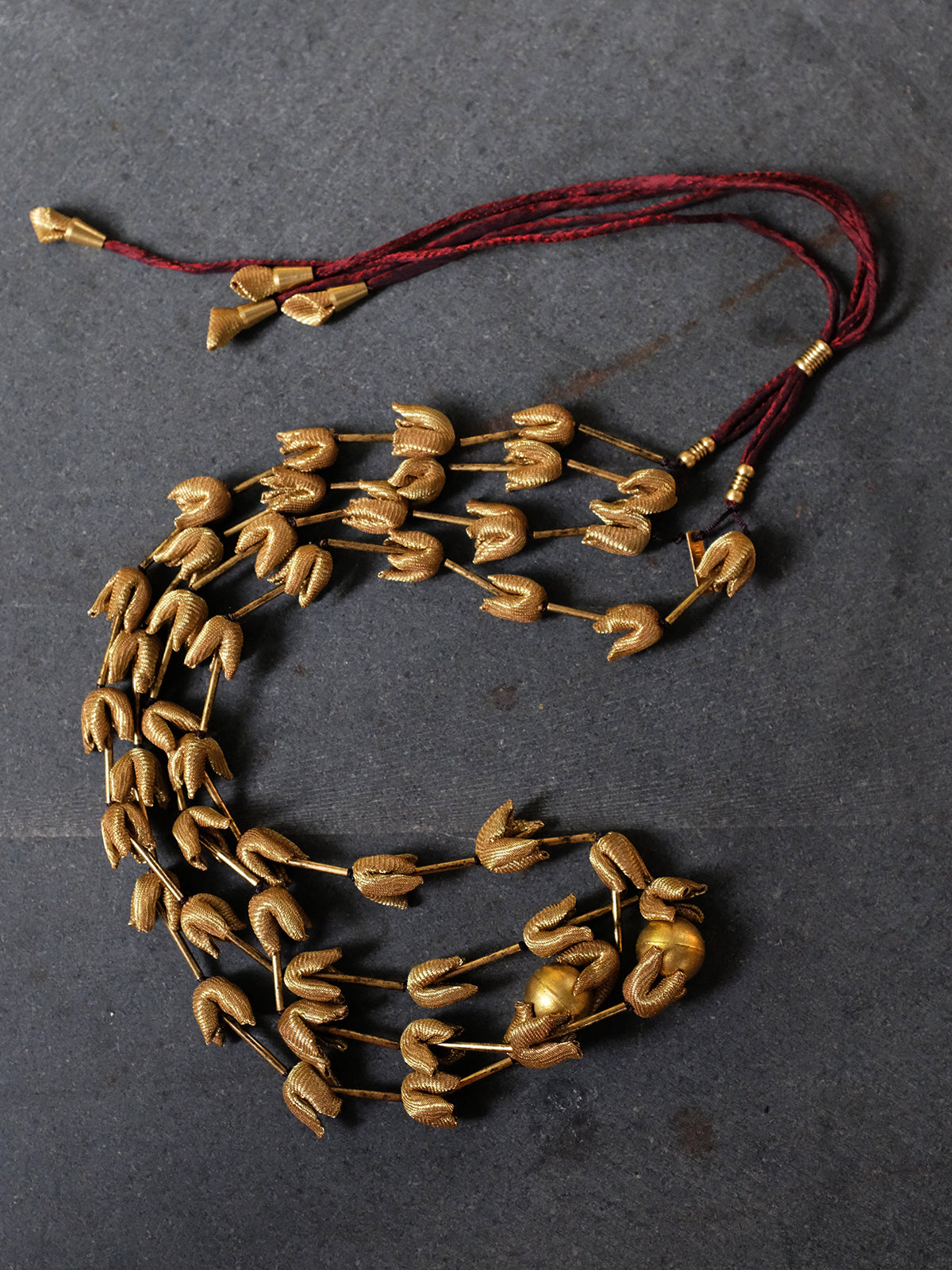 Bison leather and brass earrings