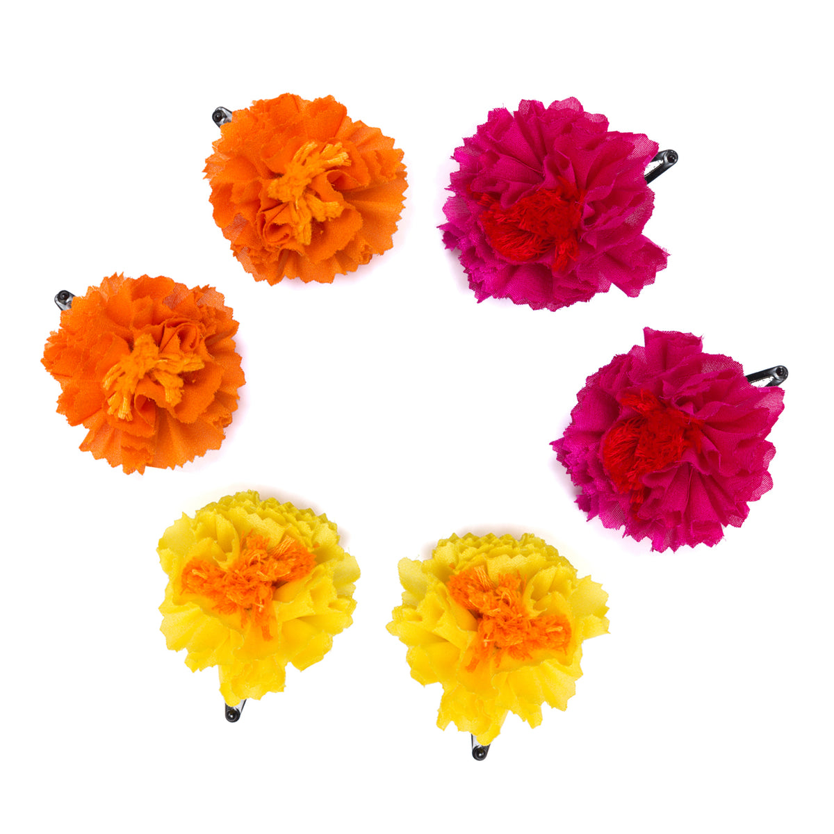 Genda Phool Clips - Set of 6 – Pure Ghee Designs